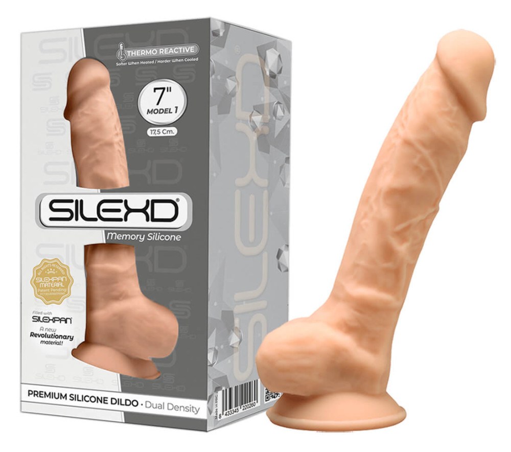 Levně Silexd 7 - umělý penis s přísavkou - 17,5 cm (přírodní barva)