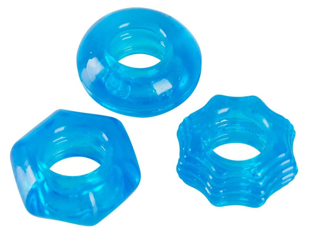 Levně You2Toys Stretchy - trojice silikonových kroužků na penis (modrá)