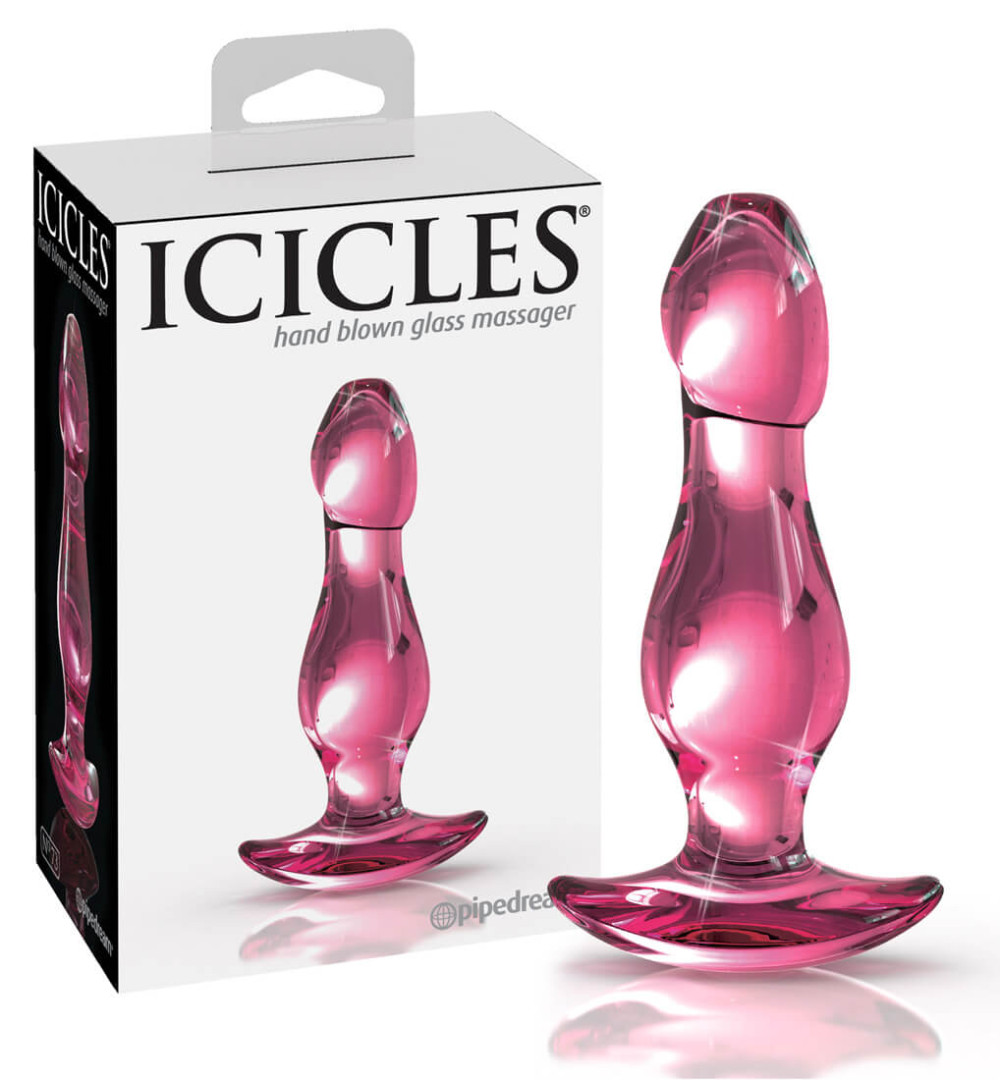 Levně Pipedream Icicles No. 73 - anální kolík ve tvaru penisu (růžový)