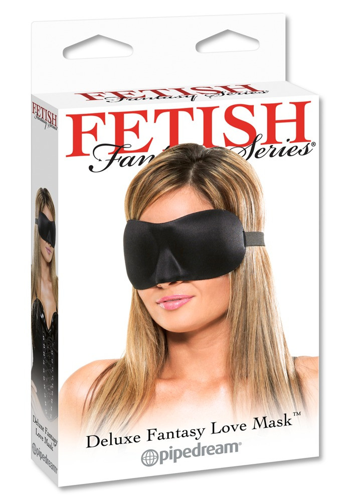 Fetish Deluxe Fantasy - široká, jemná maska ?na oči (černá)