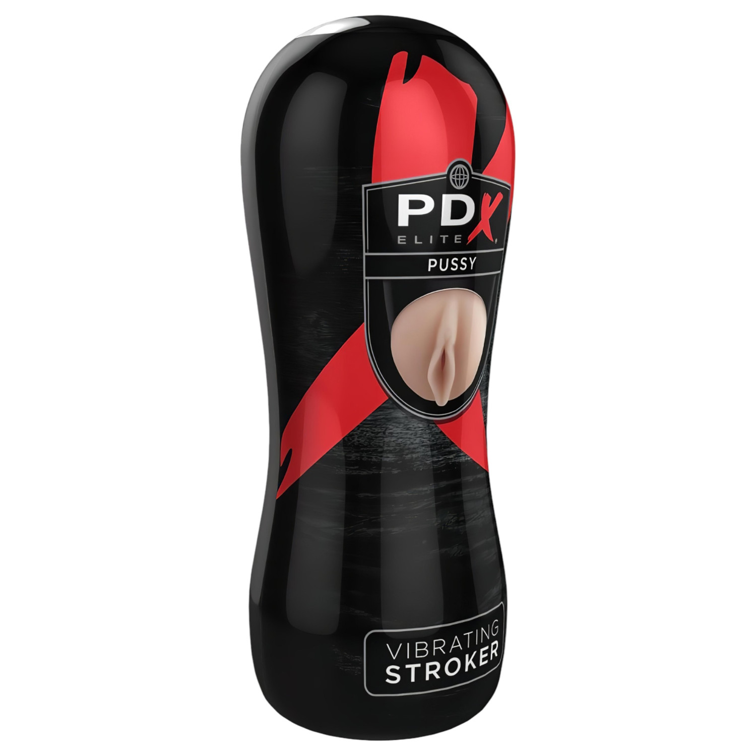 Levně PDX Pussy Vibrating Stroker - vibrační dildo (přírodní)