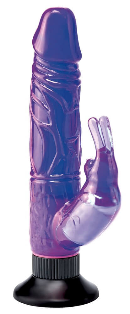 Levně Wall Deluxe Bunny - vibrátor s přísavkou a klitorisovým ramenem (fialový)