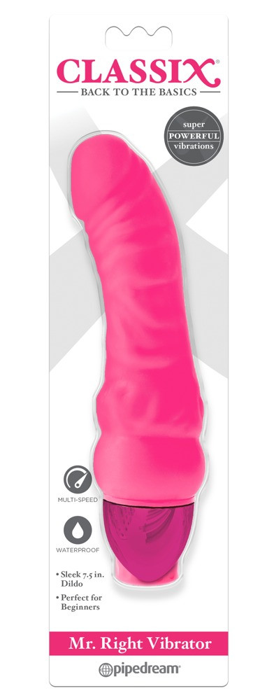 Levně Classix Mr. Right - silikonové dildo pro začátečníky s penisem (růžové)
