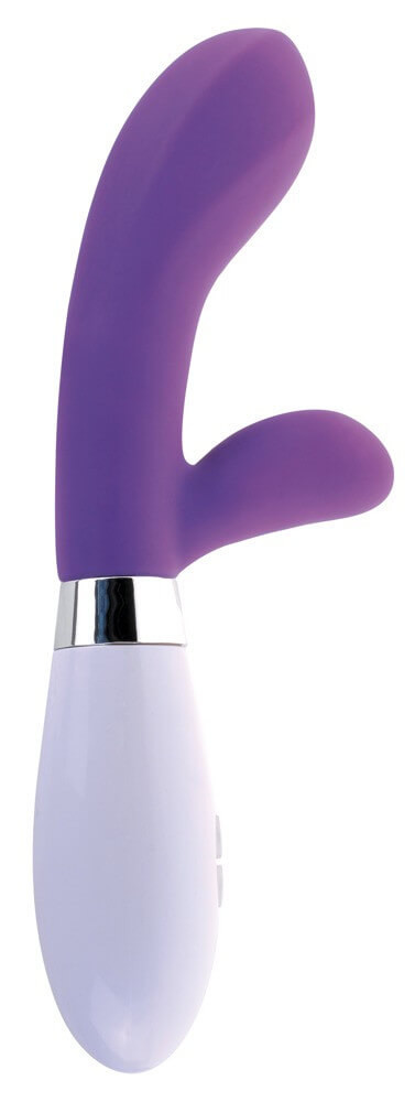 Levně Classix Silicone - vodotěsný vibrátor na bod G s ramínkem na klitoris (fialový)