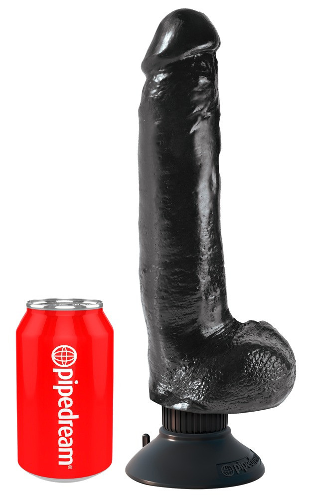 Levně King Cock 9 - flexibilní vibrátor s nožičkami (26 cm) - černý