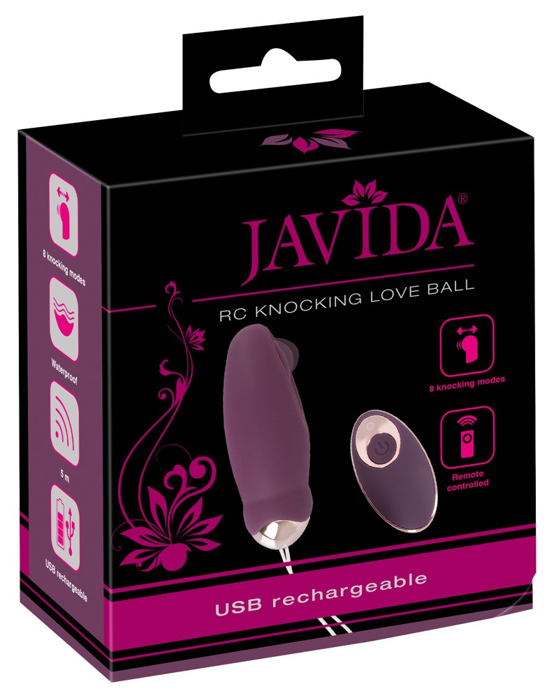 Levně Javida - dobíjecí, rádiem řízené, pulzující vibrační vajíčko (fialové)