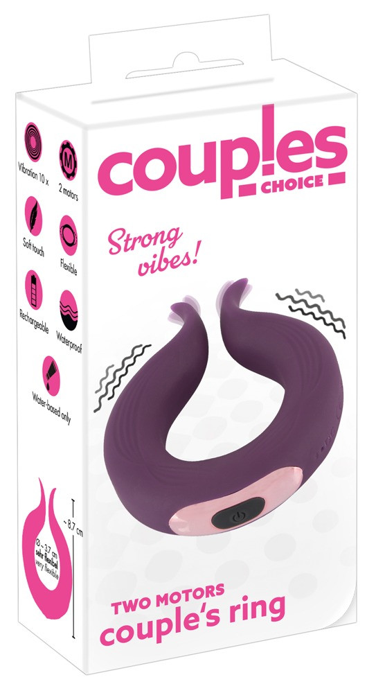 Couples Choice - battery-operated, dual-motor penis ring (purple)