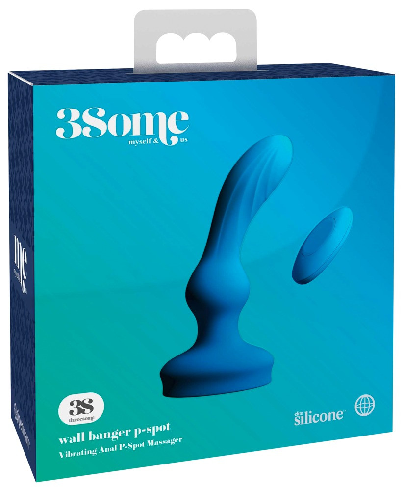 Levně 3Some wall banger P-Spot - dobíjecí rádiem řízený vibrátor prostaty (modrý)