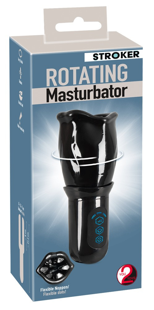 Levně STROKER Rotating - rotující masturbátor na baterie (černý)