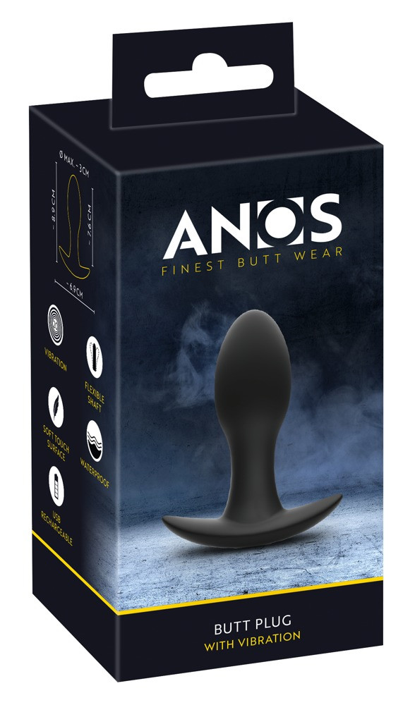 ANOS - cordless, waterproof anal vibrator (black)