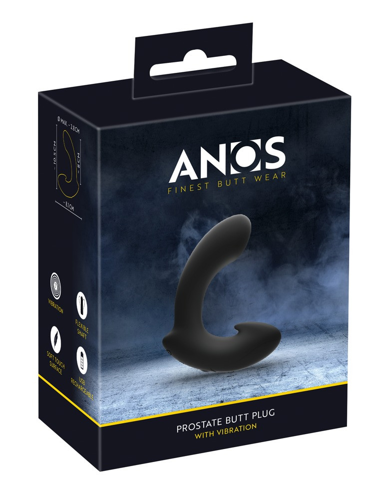 Anos - cordless, anatomical prostate vibrator (black)