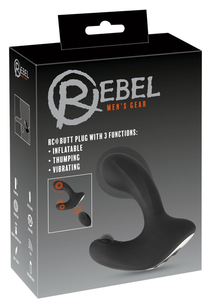 Levně Rebel RC - dobíjecí, rádiem řízený anální vibrátor (černý)