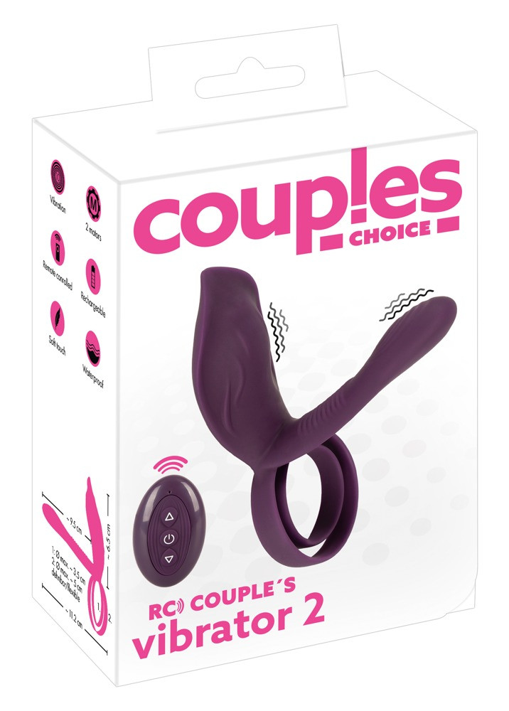 Levně Couples Choice - nabíjecí kroužek na penis na dálkové ovládání (fialový)