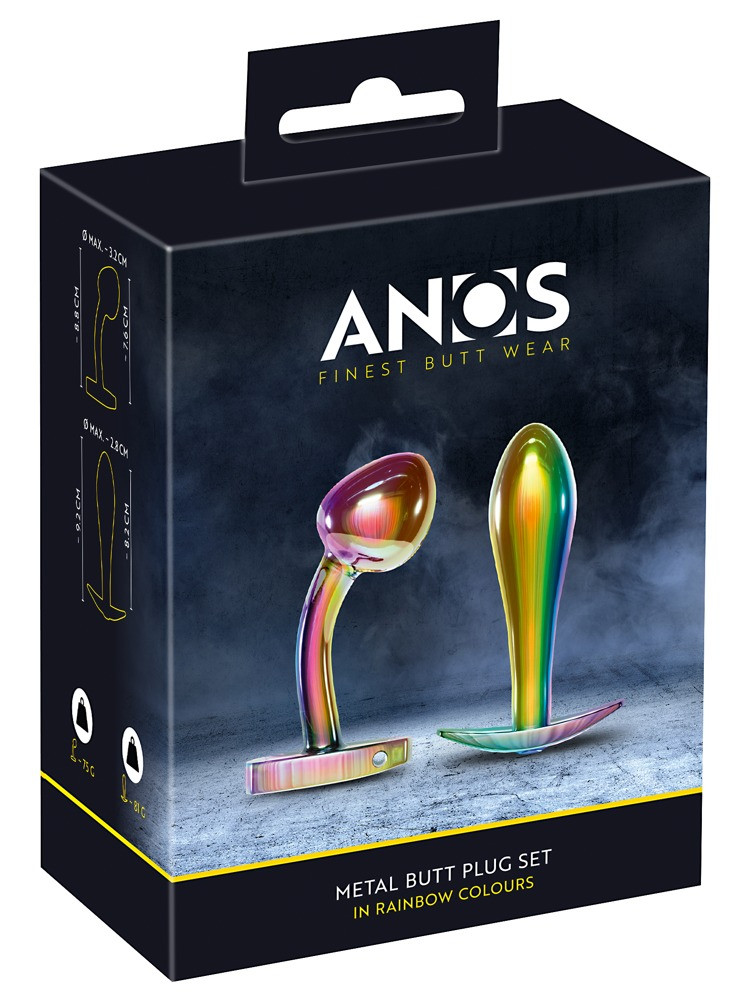 Levně ANOS Metal Rainbow - sada kovových análních dild (2 kusy)