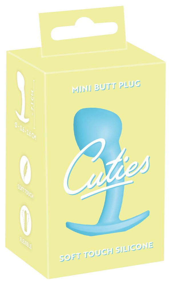 Levně Cuties Mini Butt Plug - silikonové anální dildo - modré (2,6cm)