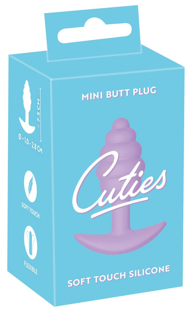 Levně Cuties Mini Butt Plug - silikonové anální dildo - fialové (2,8cm)