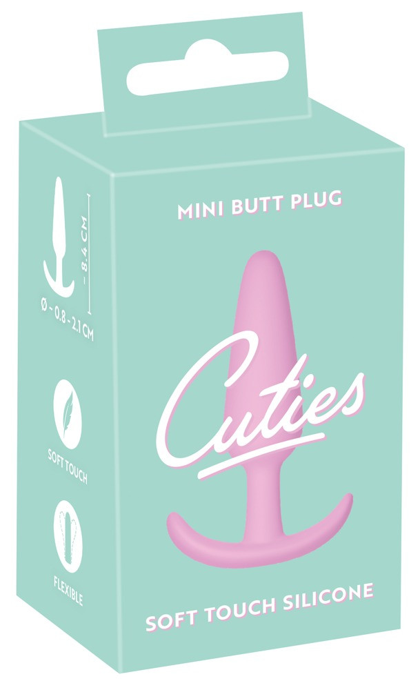 Levně Cuties Mini Butt Plug - silikonové anální dildo - růžové (2,1cm)