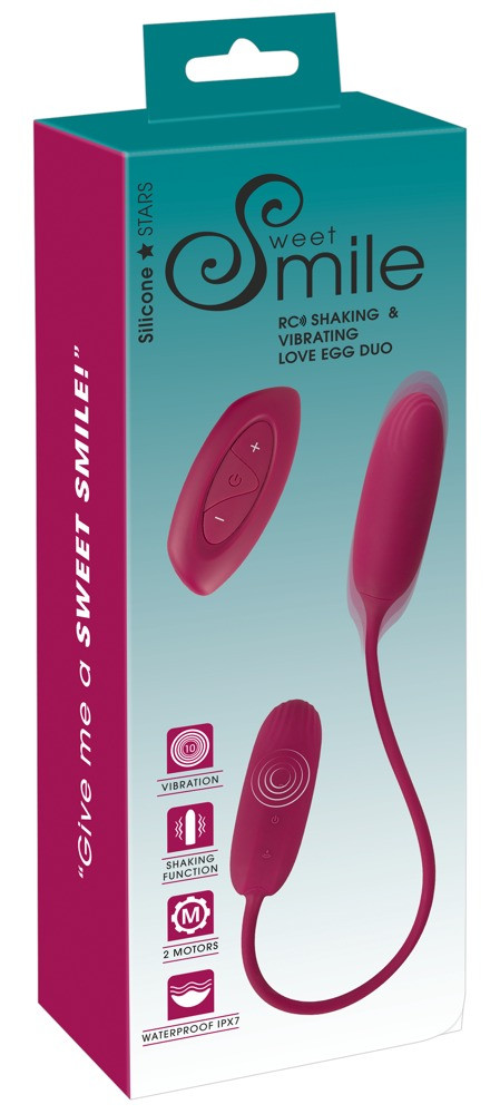 Levně Smile Love Egg Duo - vibrační vajíčko na baterie, rádio, vodotěsné (fialové)