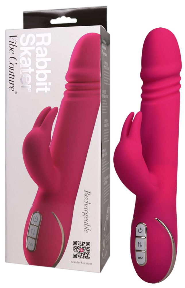Levně Vibe Couture Rabbit Skater - Vibrátor na stimuláciu bodu G s funkciou prirážania (pink)