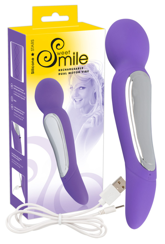 Levně SWEET SMILE Wand Dual Motor Vibe – masážní vibrátor (fialový)