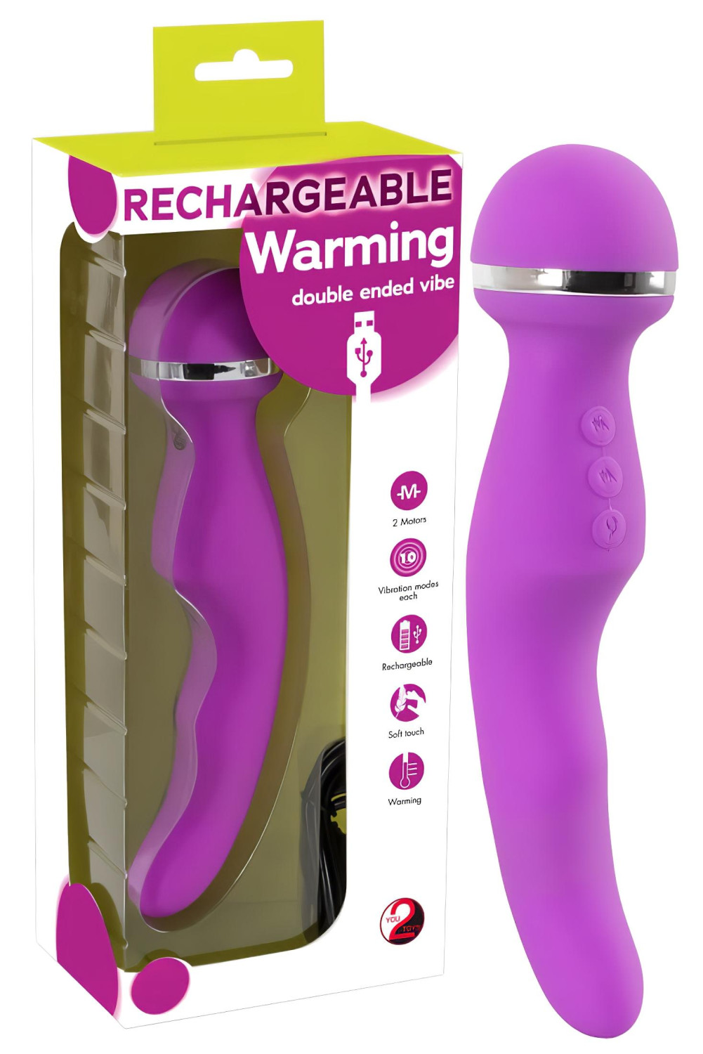 You2Toys - Warming - nabíjecí, vyhřívací masážní vibrátor (růžový)