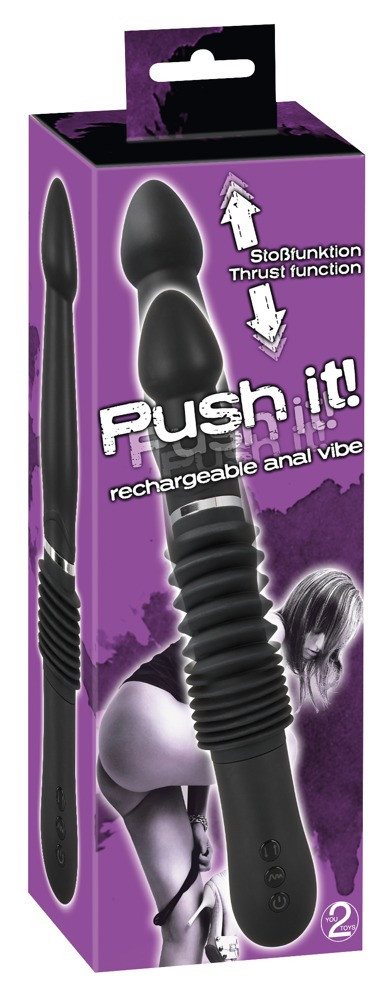 Levně You2Toys Push it rechargeable vibe - nabíjecí anální vibrátor s posuvným pohybem (černý)