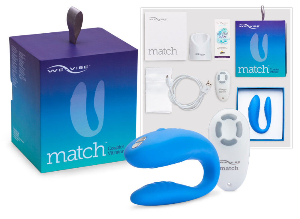 Levně We-Vibe Match - vodotěsný, nabíjecí párový vibrátor (modrý)
