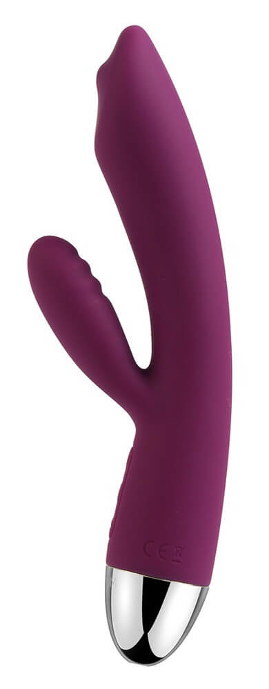 Levně Svakem Trysta – vodotěsný vibrátor s ramenem na klitoris a pohyblivou kuličkou (fialový)