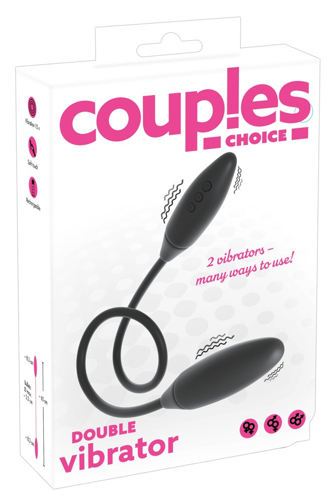 Couples Choice - rechargeable, double vibrator (black)