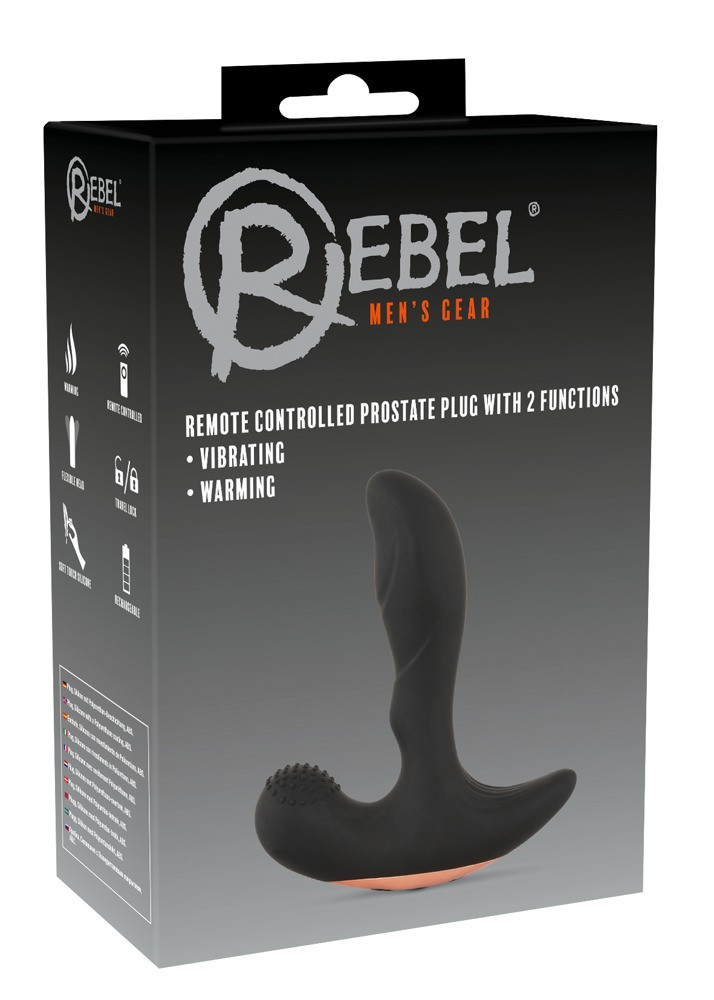 Levně Rebel - dobíjecí anální vibrátor s rádiovým ohřevem (černý)