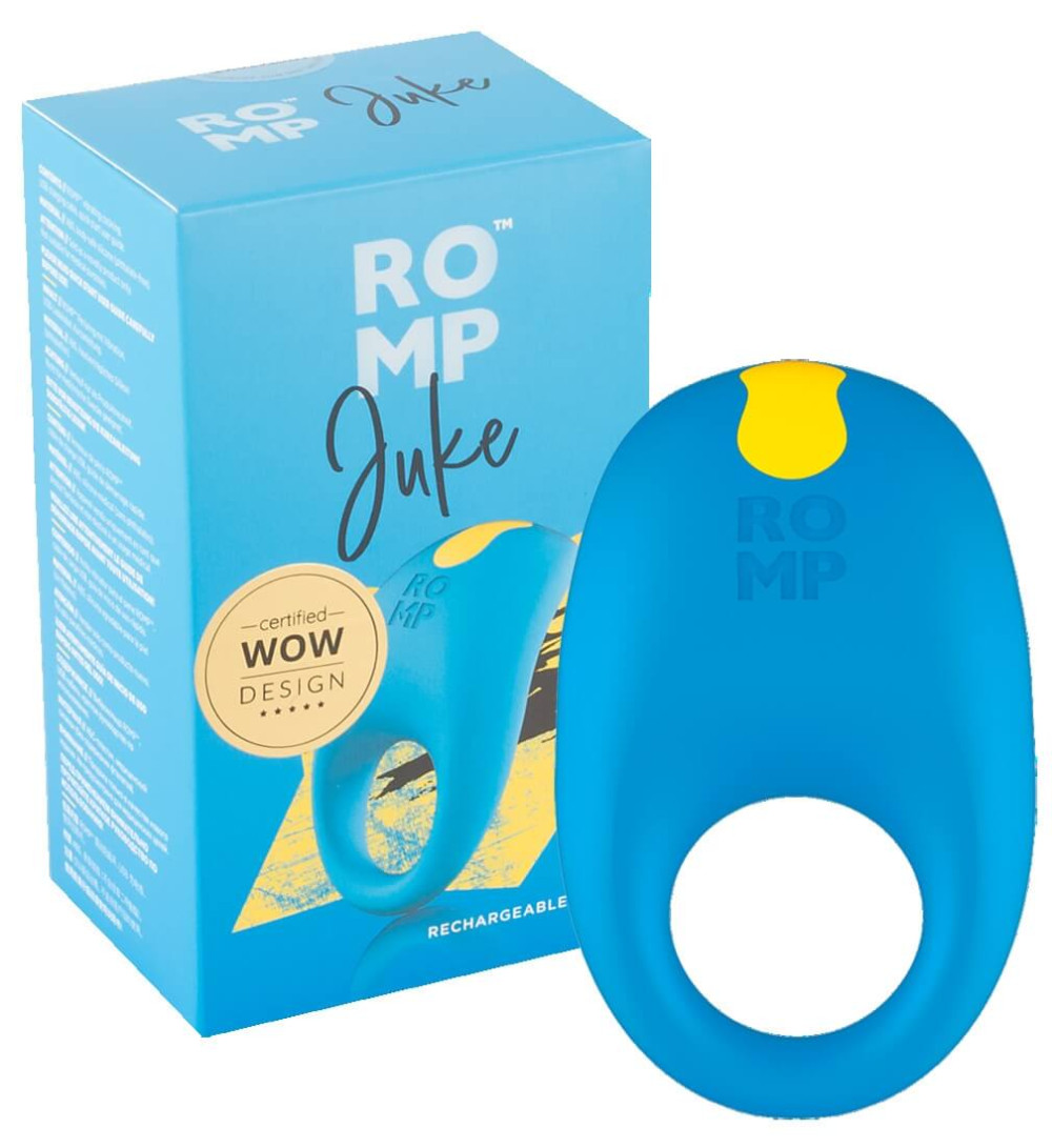 Levně ROMP Juke - nabíjecí, vodotěsný kroužek na penis (modrý)