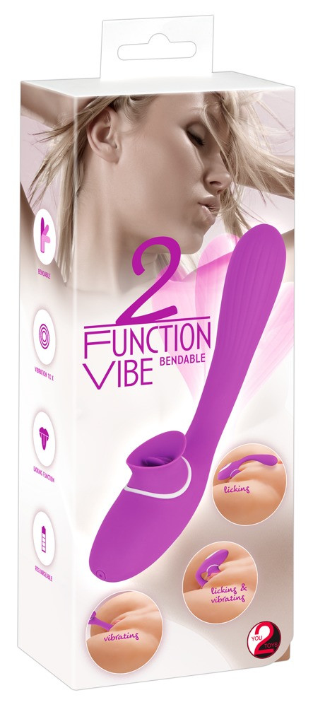 Levně You2Toys - 2-Function Vibe - nabíjecí, ohebný vibrátor na klitoris a vagínu (růžový)