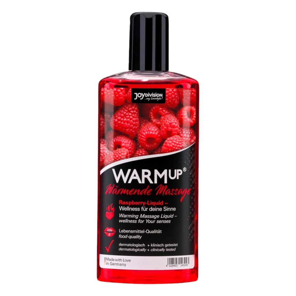 Levně JoyDivision Warm Up Rasberry - hrejivý masážný olej malinový (150ml)