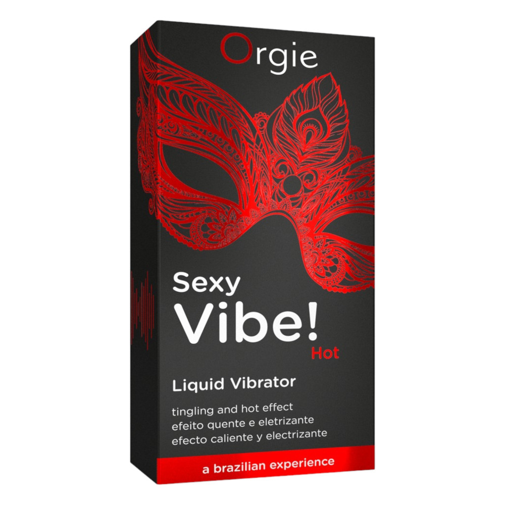 Levně Orgie Sexy Vibe HOT - jahodový tekutý vibrátor s hřejivým účinkem pro ženy i muže (15ml)