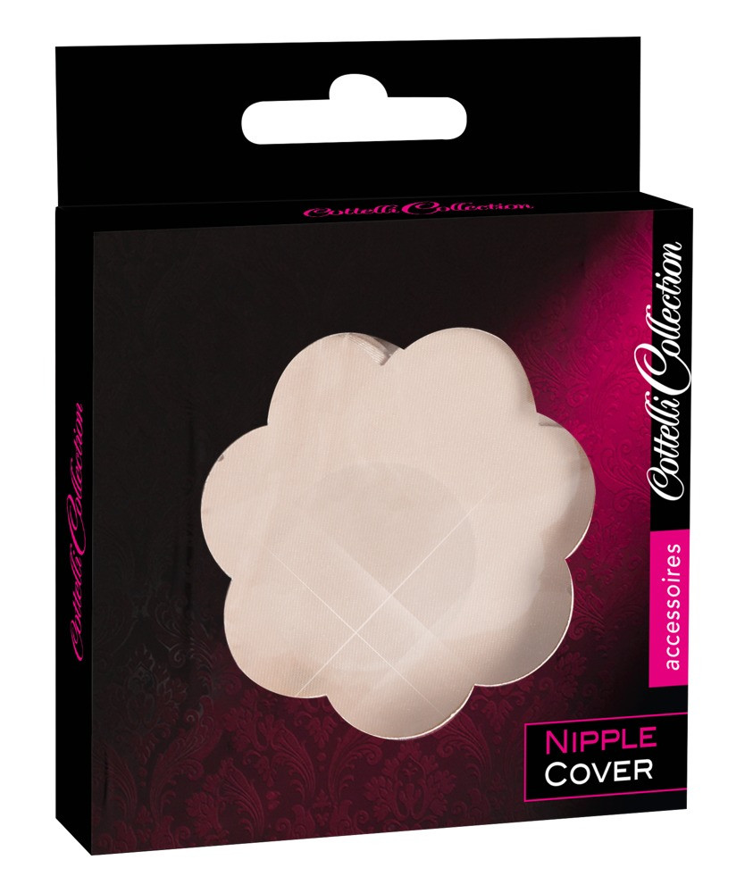 Levně Cottelli Nipple Cover - náplast na bradavky ve tvaru kvítku (tělová barva) - 12ks