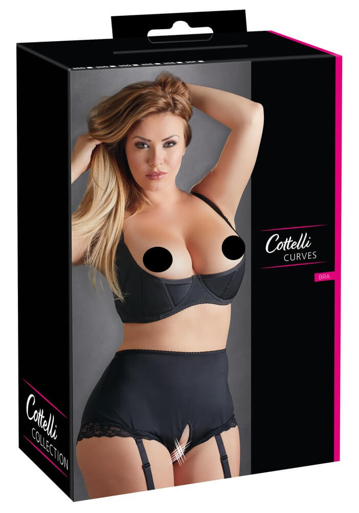 Levně Cottelli Plus Size - vyztužená prsní podpěra (černá) - 95D
