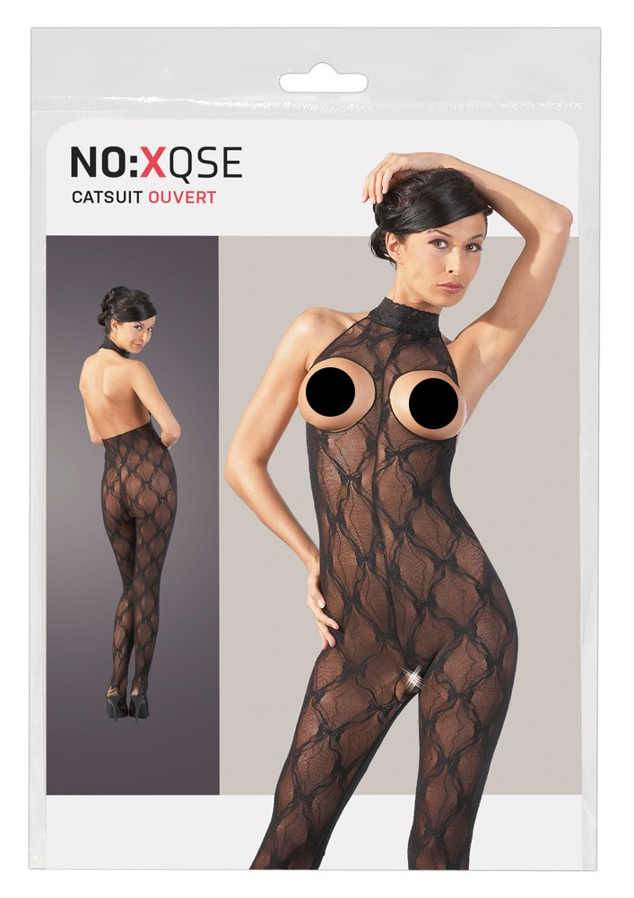Levně NO:XQSE - Krajkový overal, na prsou otevřený (S-L)
