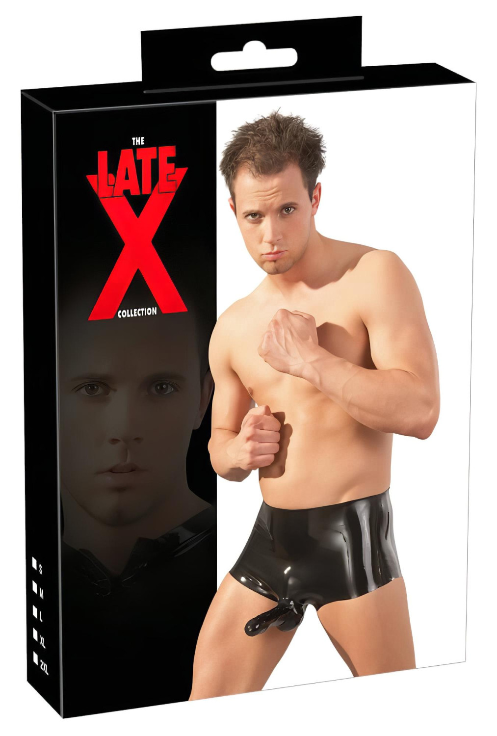 LATEX - boxerky + návlek na penis (čierny)