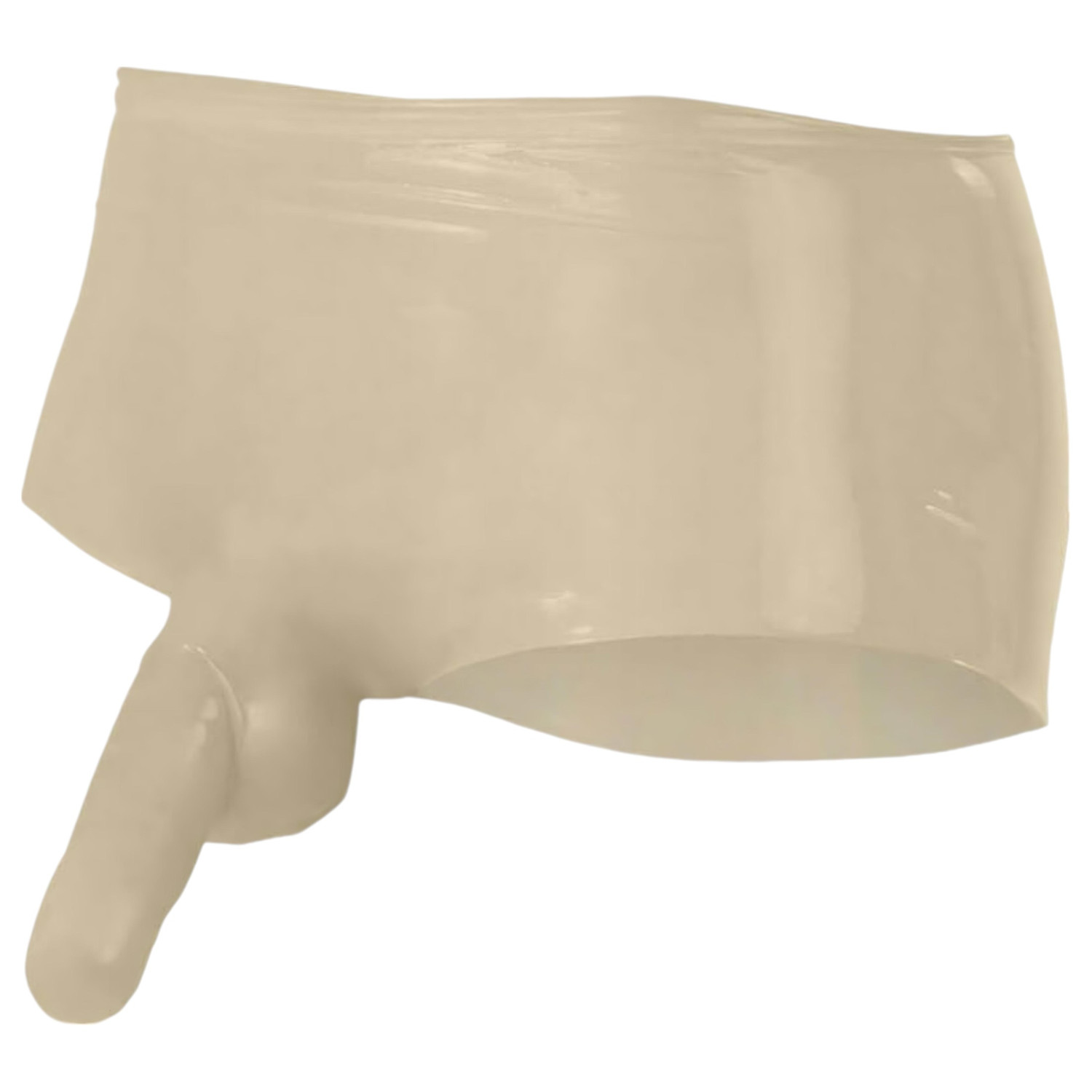 Latex - boxerky + návlek na penis (prírodný) - L/XL