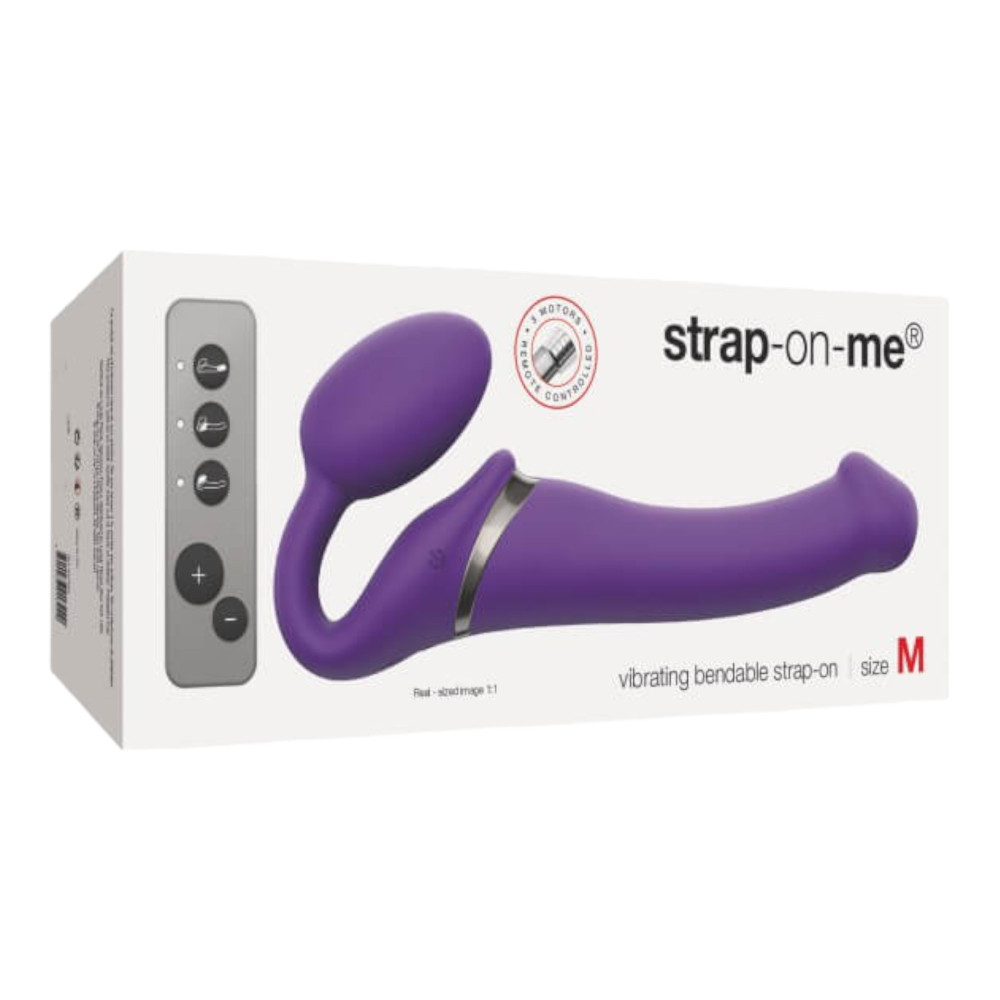 Levně Strap-on-me M - připínací vibrátor bez upevňovacího pásu - střední velikosti (fialový)