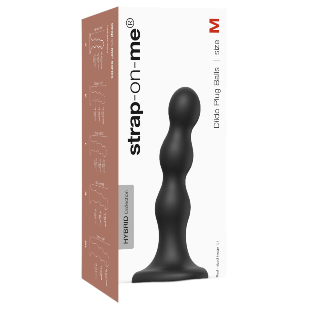 Levně Strap-on-me Balls M - dildo ve tvaru koule s nožičkami (černé)