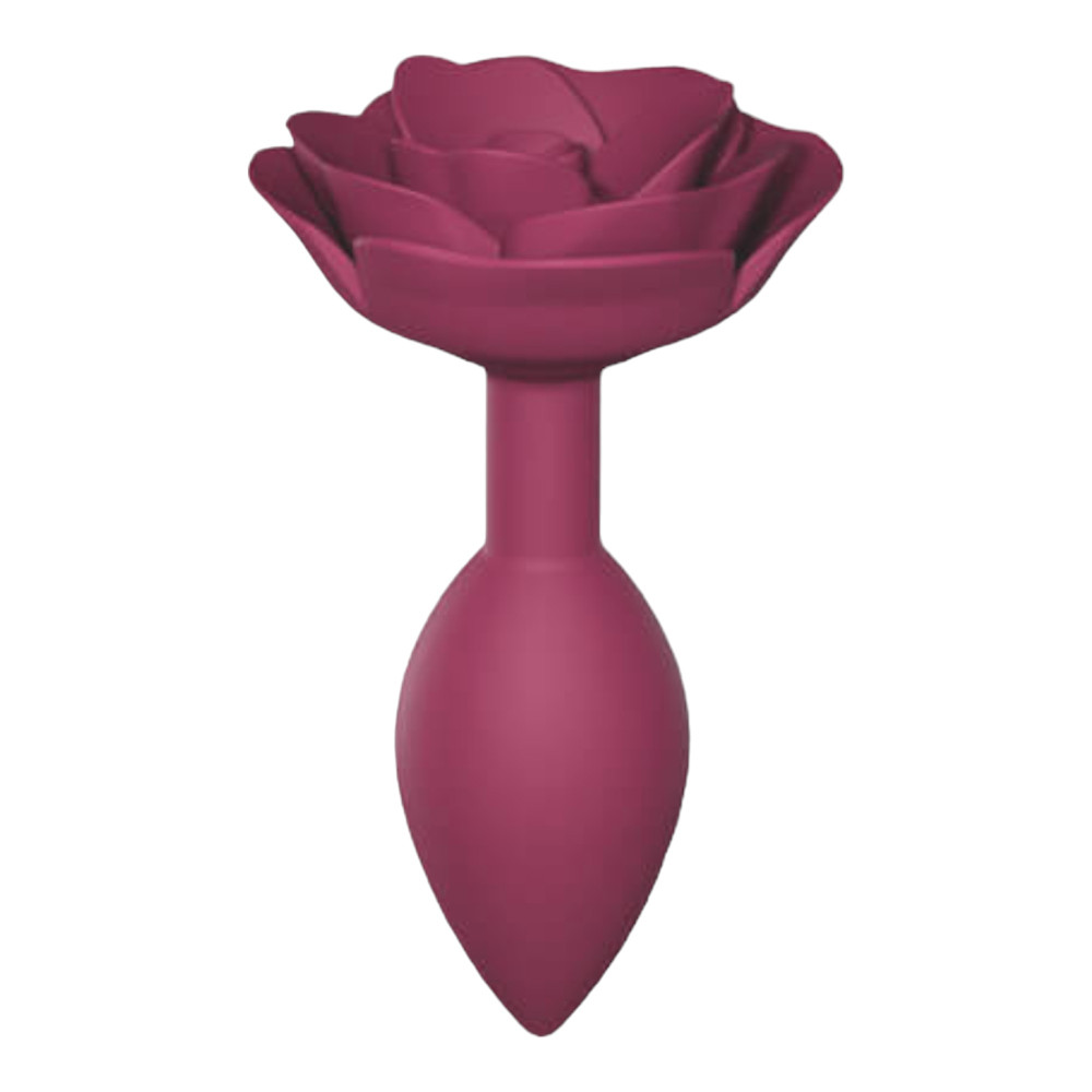 Levně Love to Love Open Roses M - silikonobvé anaální dildo ( bordó)