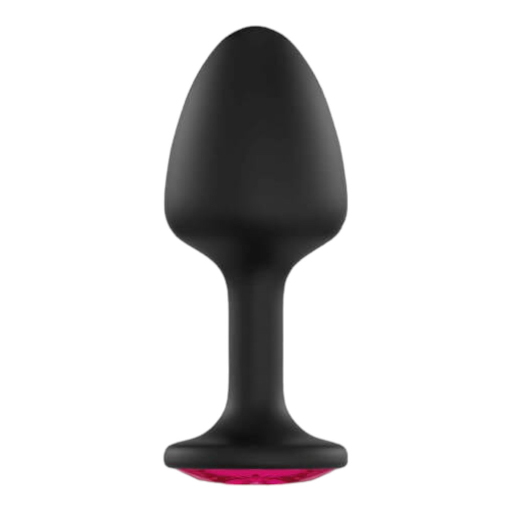Levně Dorcel Geisha Plug Ruby XL - růžové anální dildo s kamínky (černé)