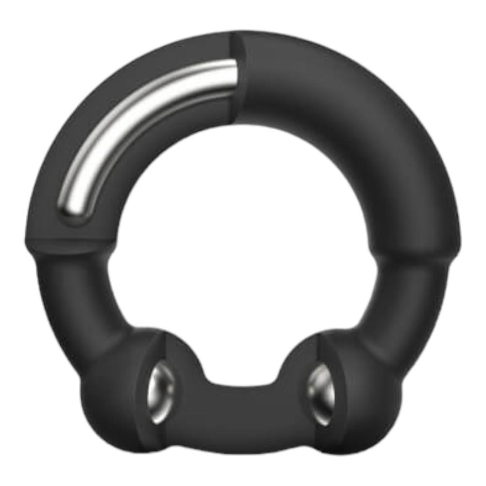 Levně Dorcel Stronger Ring - kovový kroužek na penis (černý)