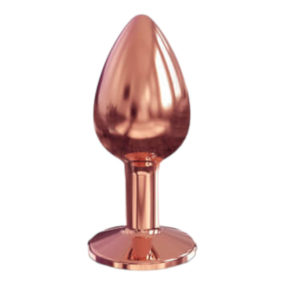 Levně Dorcel Diamond Plug S - hliníkové anální dildo - malé (rosegold)