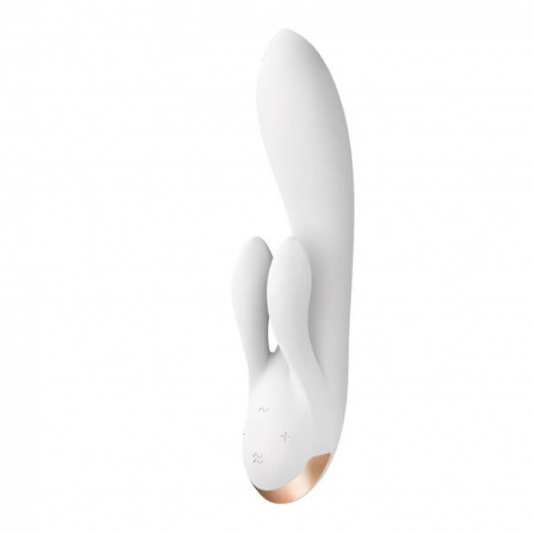 Levně Satisfyer Double Flex - inteligentní vibrátor s dvojitým zajíčkem (bílý)