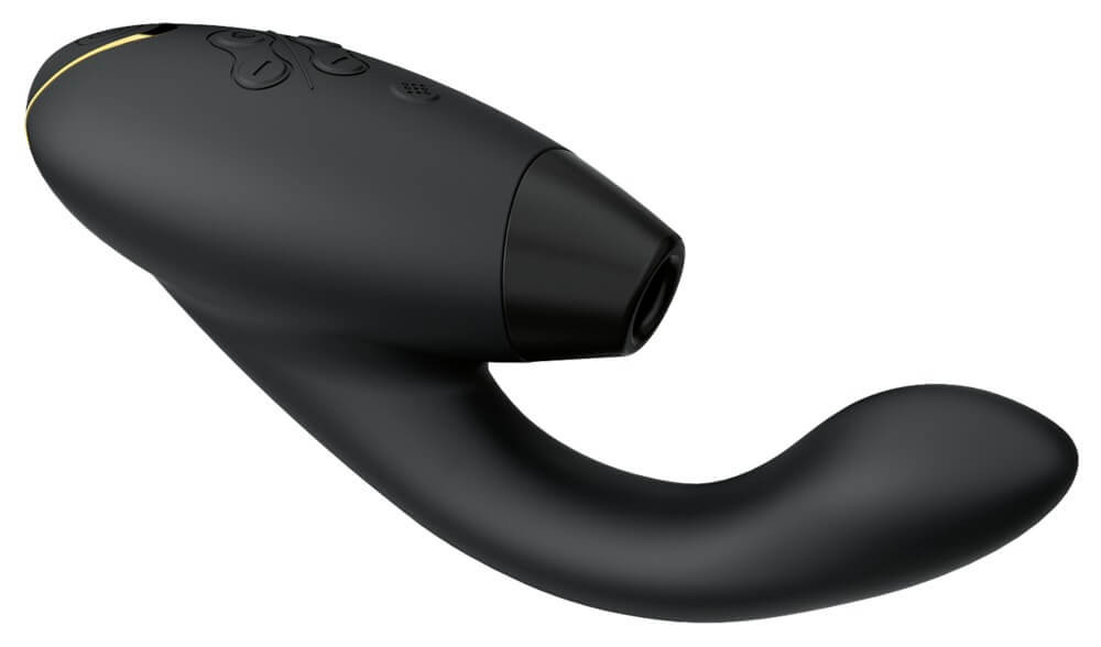 Levně Womanizer Duo 2 - vodotěsný vibrátor bodu G a stimulátor klitorisu (černý)