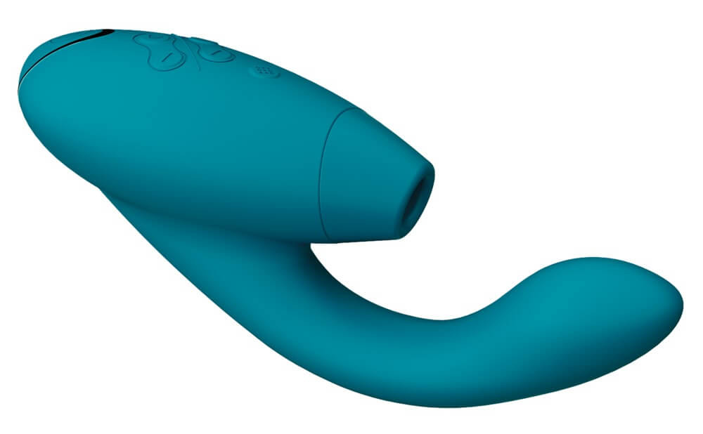 Levně Womanizer Duo 2 - vodotěsný vibrátor bodu G a stimulátor klitorisu (zelený)