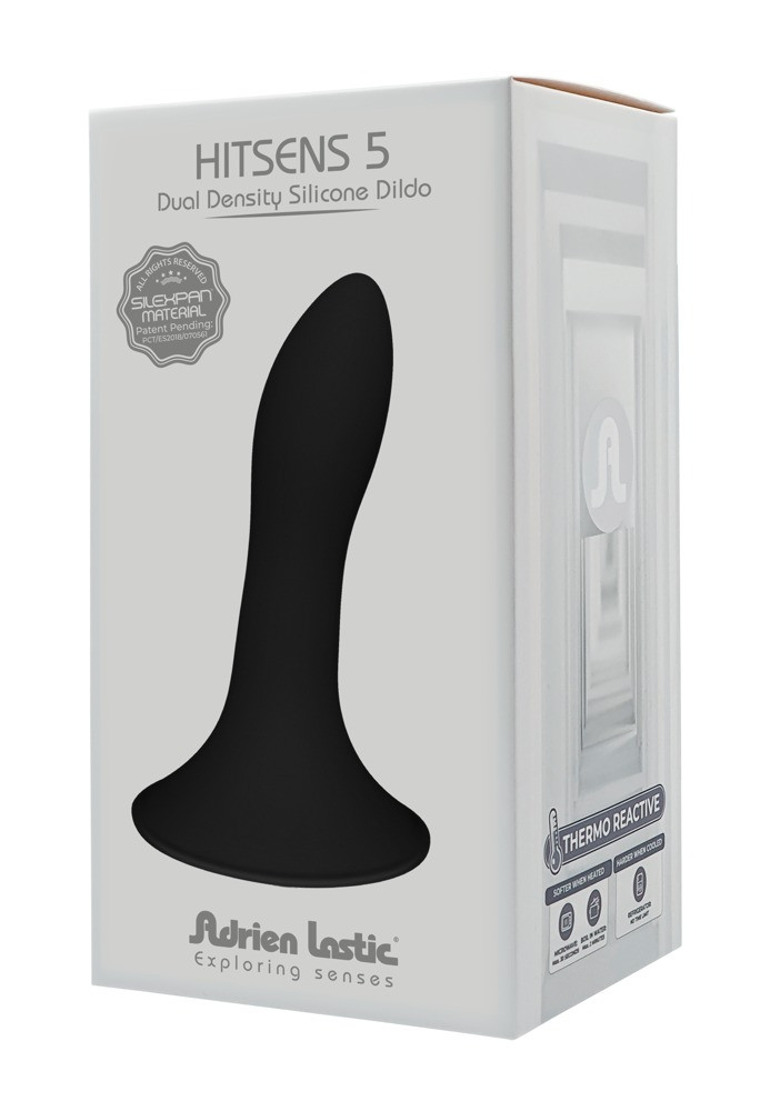 Hitsens 5 - tvarovatelné anální dildo s přísavkou (černé)