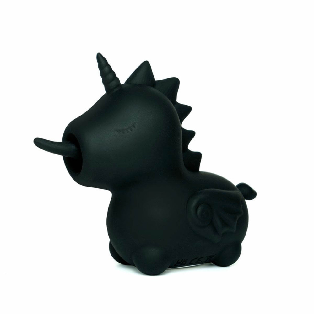 Levně Unihorn Wild Spirit - dobíjecí stimulátor klitorisu s jednorožcem (černý)
